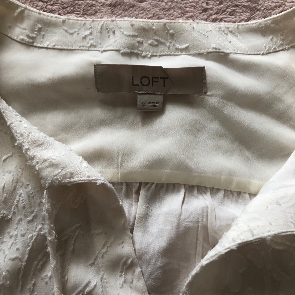 LOFT | Off-White Peasant Top - Picture 2 of 2